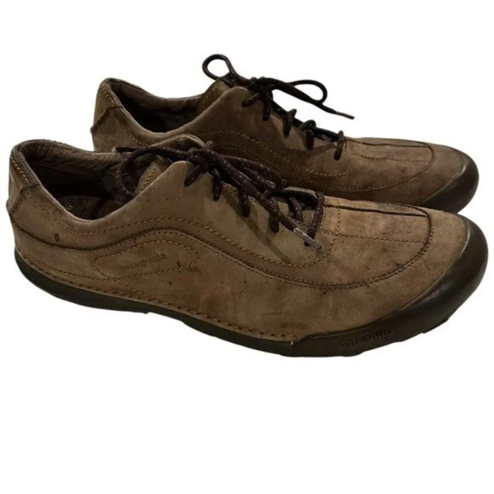 Patagonia Bungee Cord‎ Leather Moc Toe Shoes Mens 10.5 Brown Granola Gorpcore Patagonia Shoes for Men for sale | eBay main image 4
